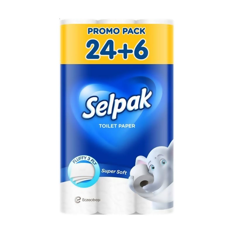 Туалетний папір Selpak 3-шаровий, 30 рулонів