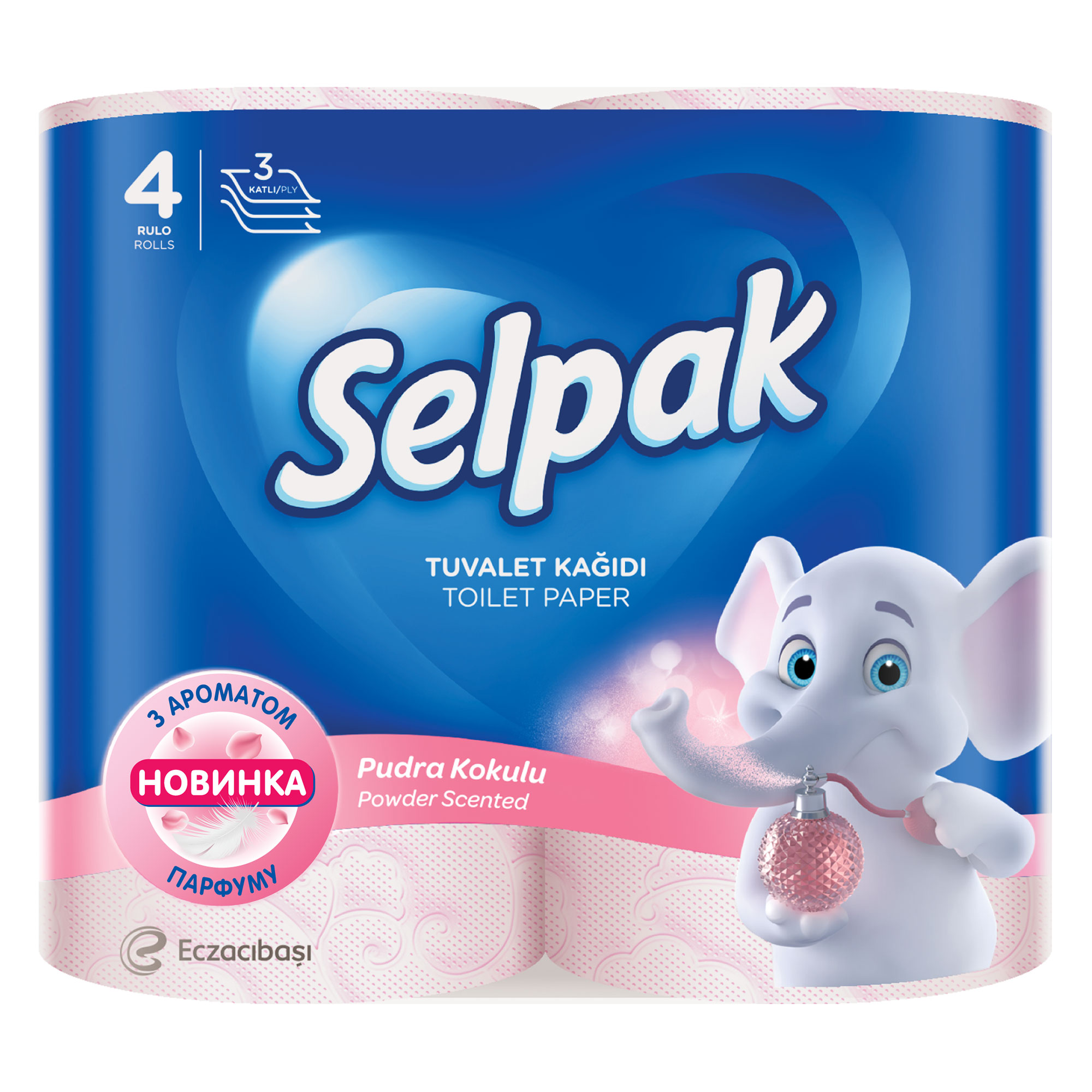 Туалетний папір Selpak Perfumed пудра, 3-шаровий, 150 відривів, 4 рулони