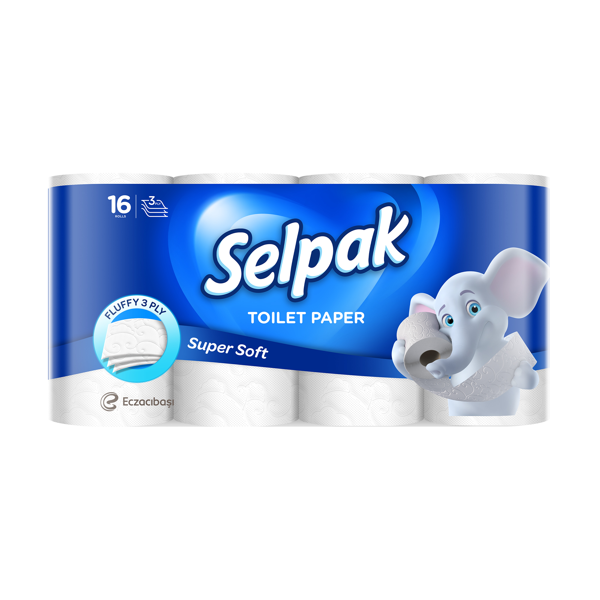Туалетний папір Selpak Super Soft білий, 3-шаровий, 140 відривів, 16 рулонів