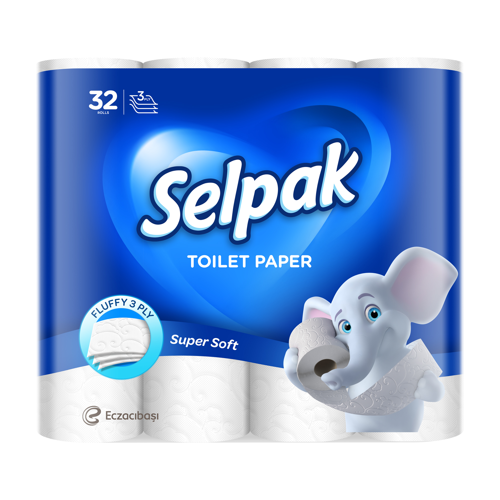 Туалетний папір Selpak Super Soft білий, 3-шаровий, 150 відривів, 32 рулони